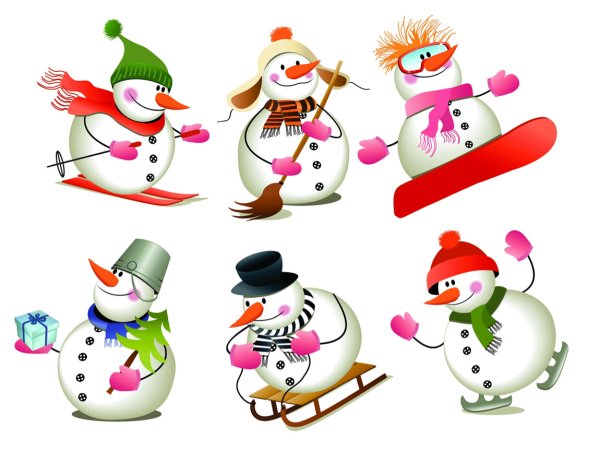 Снеговики в разных видах спорта