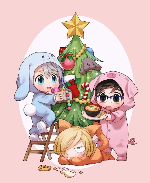 Новогодняя елка в стиле аниме