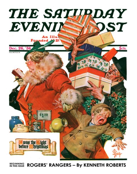 Американский художник Норман Роквелл Рождество