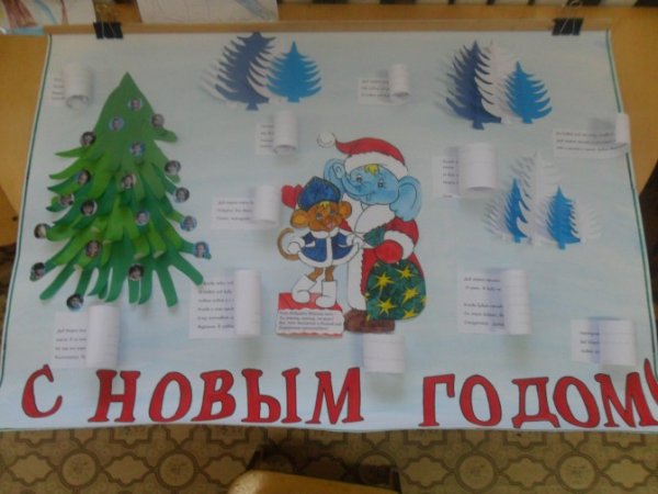 Новогодний плакат в детский сад