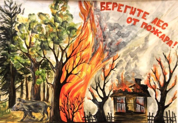Берегите лес от пожара рисунки