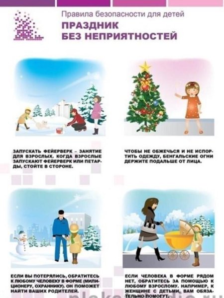 Безопасность детей в новогодние каникулы памятка для родителей