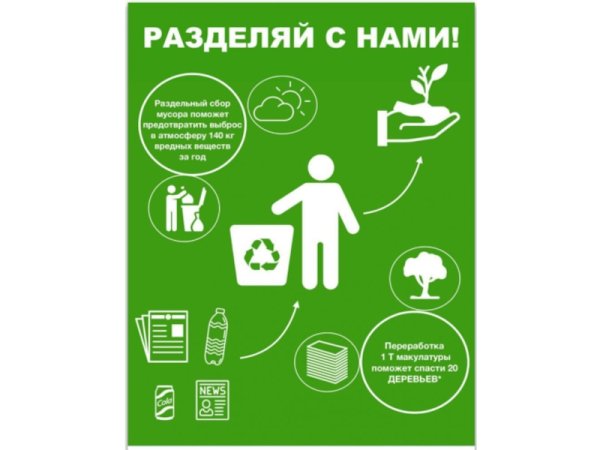 Раздельный сбор мусора плакат