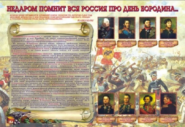 Боевой листок Бородинское сражение