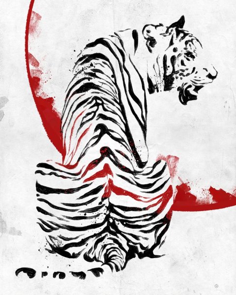 Тигр с елкой