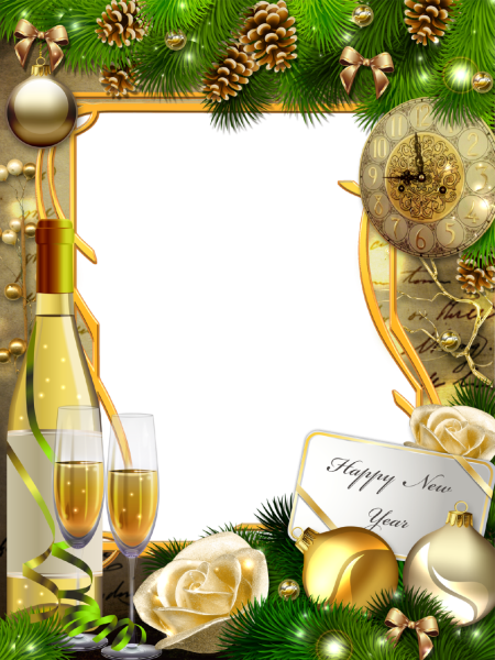 Новогодняя рамка с шампанским