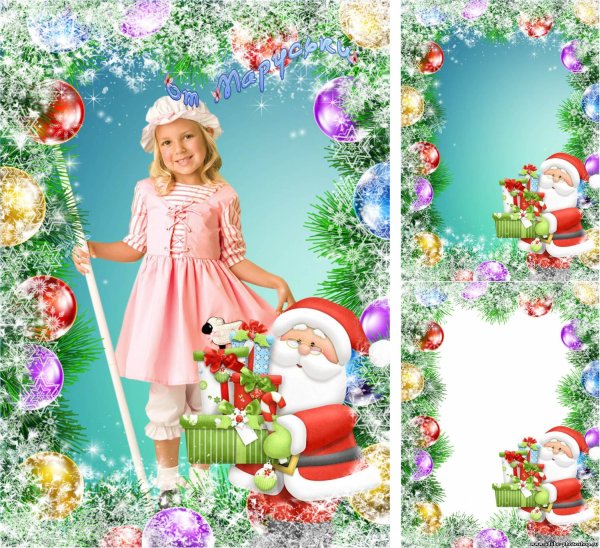 Детские новогодние рамочки для фотошопа