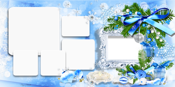 Новогодняя рамка для коллажа