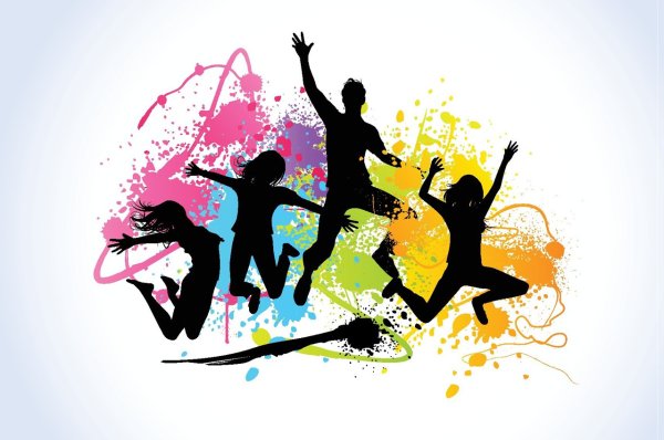 Цветные силуэты молодежи