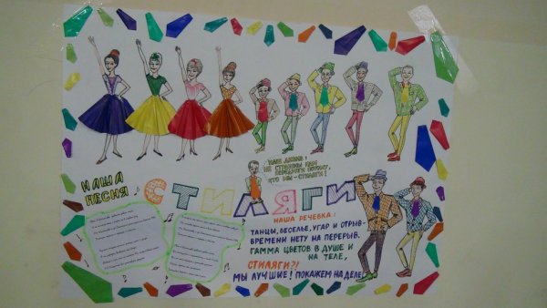 Плакат на день рождения в стиле стиляг