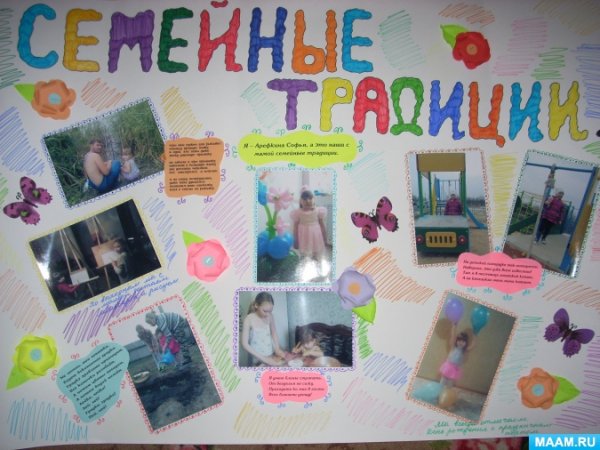 Плакат семейные традиции для детского сада