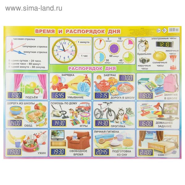 Режим дня плакат для детей