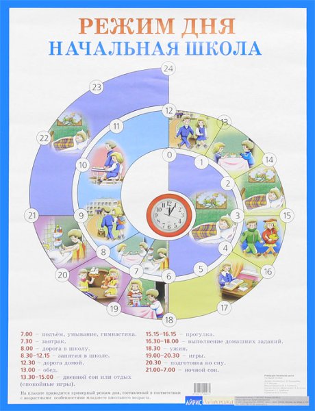 Плакат с распорядком дня для ребенка