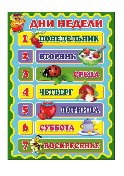 Дни недели для детей