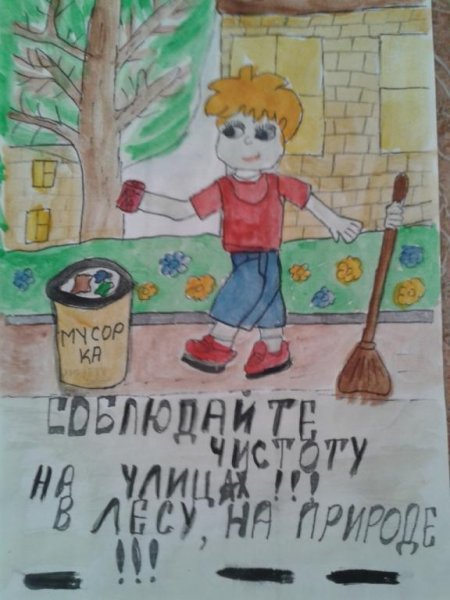 Дети против мусора плакат