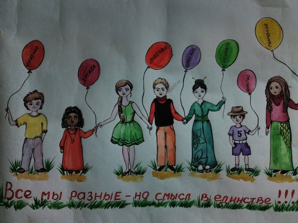 Рисунки детей по толерантности