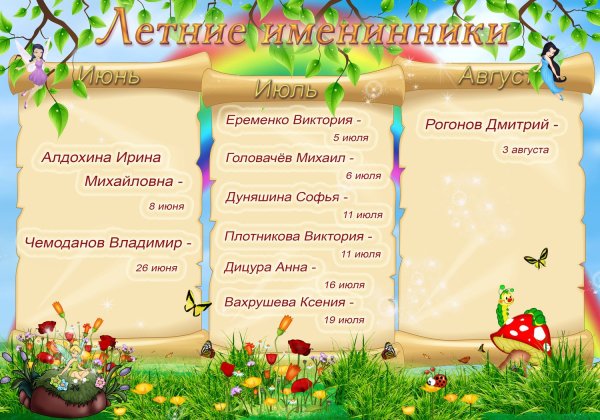 Летние именинники