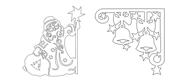 Новогодние вырезки на окна