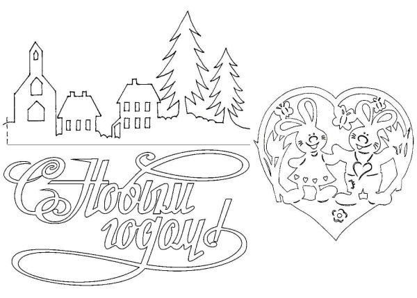 Трафареты на окна на новый год