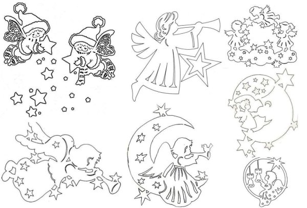 Наклейки на окна новый год трафареты