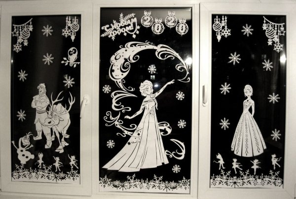 Вытынанки шторы на окна новогодние