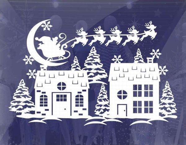 Композиции из трафаретов на окна