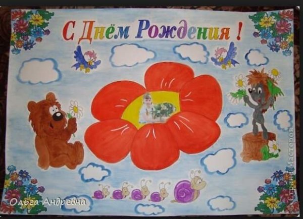 С днем рождения. Плакат