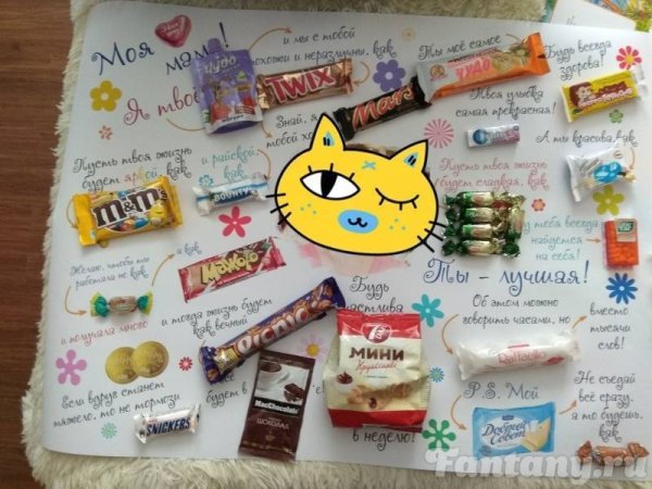 Плакат со сладостями дочке