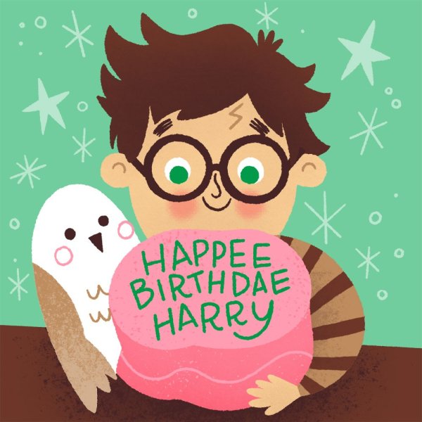 Открытка Гарри Поттер с днем рождения