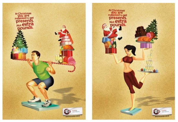 Фитнес открытка на новый год