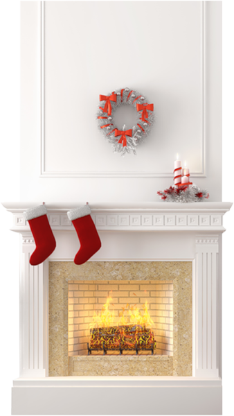 Белый Рождественский камин