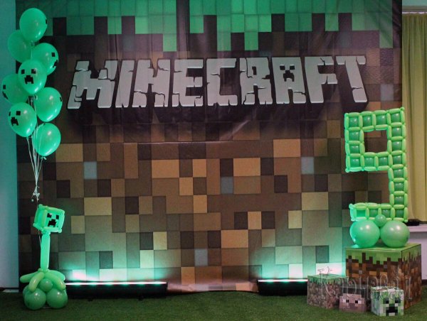 Фотозона в стиле майнкрафт