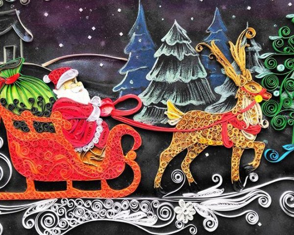 Новогоднее панно квиллинг