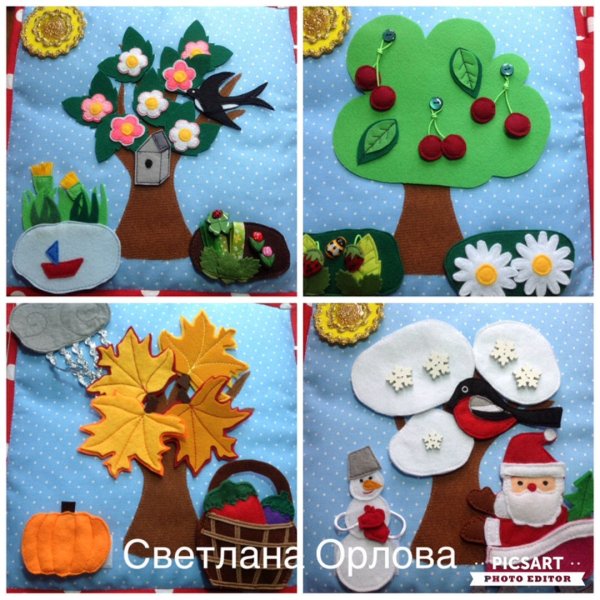 Дерево из фетра времена года