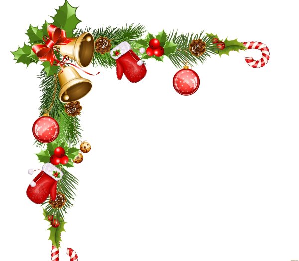 Новогодняя рамка на прозрачном фоне