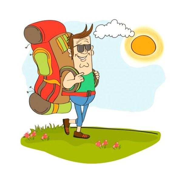 Турист с рюкзаком