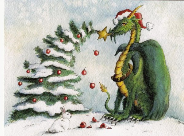 Дракон с елкой
