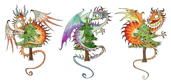 Дракон Новогодняя на прозрачном фоне