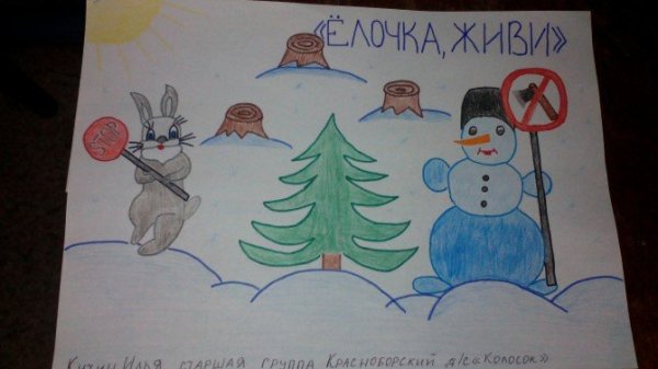 Плакат берегите елочку