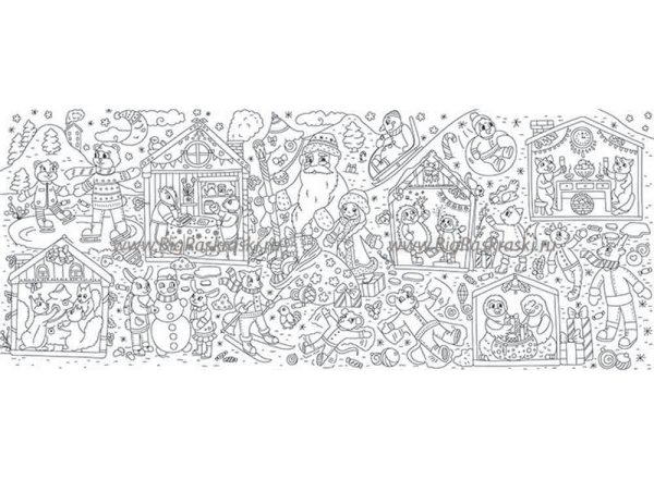 Новогодние плакаты раскраски