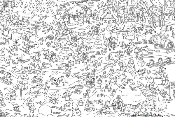 Зимние каникулы раскраска