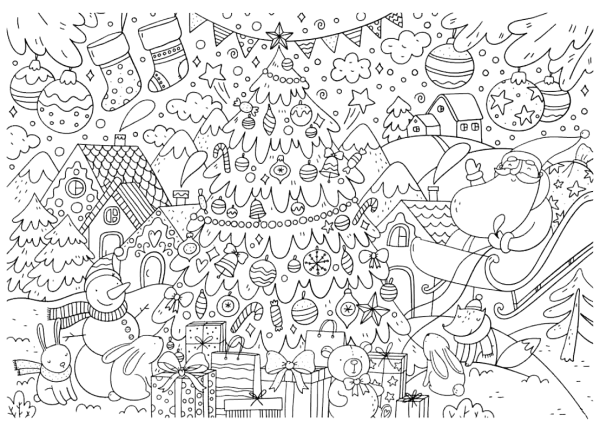 Новогодние раскраски 10 лет