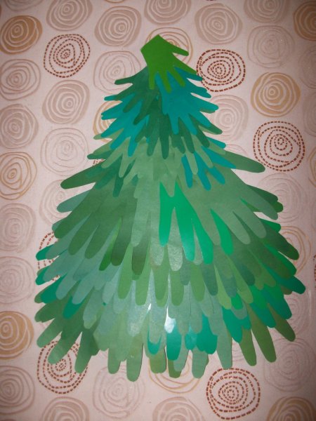 Рисование ладошками новый год