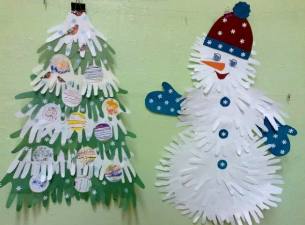 Букеты из ладошек в детском саду