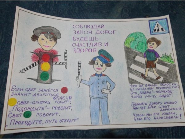 Рисунок законы дорог уважай