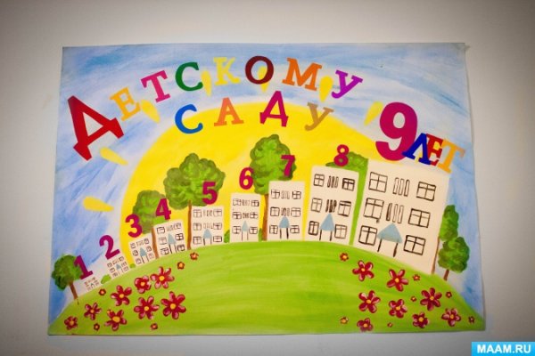 Плакат с днем рождения детский сад