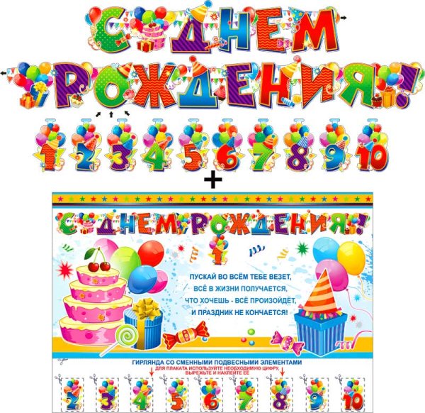 Плакаты, гирлянды ко Дню рождения