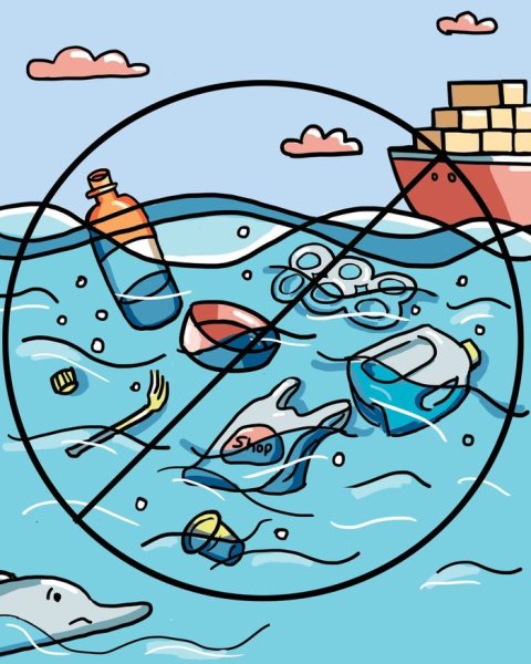 Символ загрязнения океана