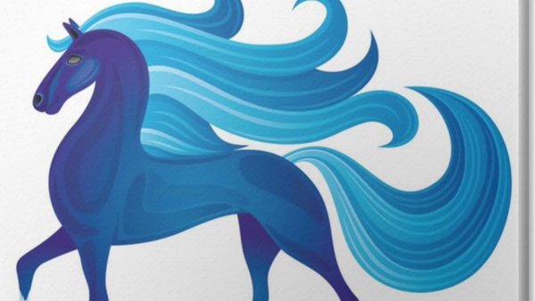 Лошадь синего цвета