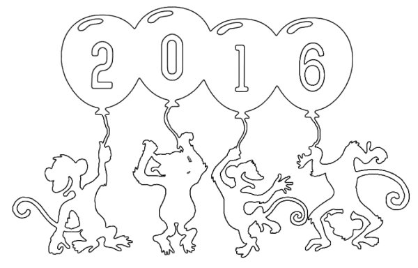 Трафарет обезьянки для вырезания из бумаги